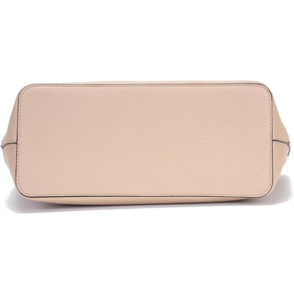 Taupe Women's Large Capacity Faux Leather Tote Bag with Zipper Closure & Matchin - Picture 3 of 9